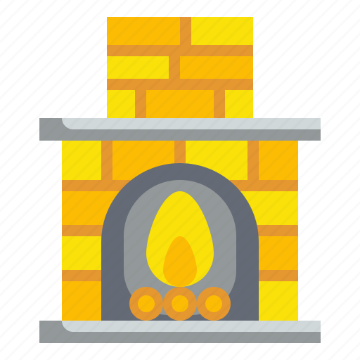 Chimney, fire, fireplace, household, interior, warm icon - Download on Iconfinder