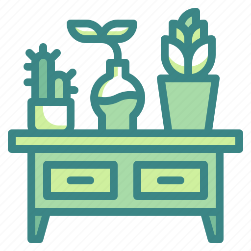 Cabinet, decoration, furniture, household, plant, pot, tabale icon - Download on Iconfinder