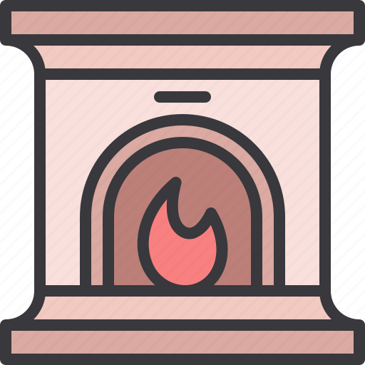 Fireplace, chimney, warm, flame, furniture icon - Download on Iconfinder