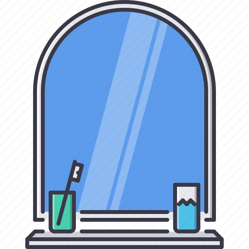 Decoration, furniture, home, house, mirror, toothbrush icon - Download on Iconfinder