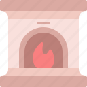 fireplace, chimney, warm, flame, furniture 