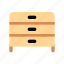 drawer, chest, table, bureau, furniture, dresser, commode 