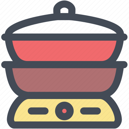 Cooking, food, household, kitchen, kitchenware, pot, steaming pot icon - Download on Iconfinder