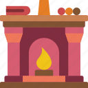 fireplace, furniture, house