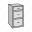 drawer, filling cabinet, furniture, interior, storage, shelf 