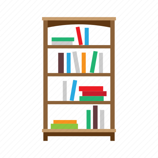 Bookshelf, bookstand, cabinet, furniture, interior, shelves, storage icon - Download on Iconfinder