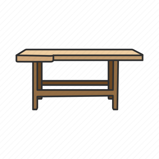 Desk, furniture, households, interior, sturdy table, table, workbench icon - Download on Iconfinder