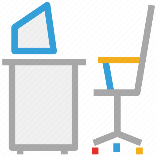 Chair, computer, desk, office furniture icon - Download on Iconfinder