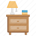 night, stand, lamp, furniture, household, table