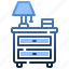 night, stand, lamp, furniture, household, table 