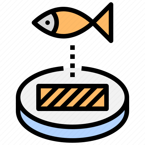 Food, laboratory, artificial, synthetic, salmon, genetic, modification icon - Download on Iconfinder