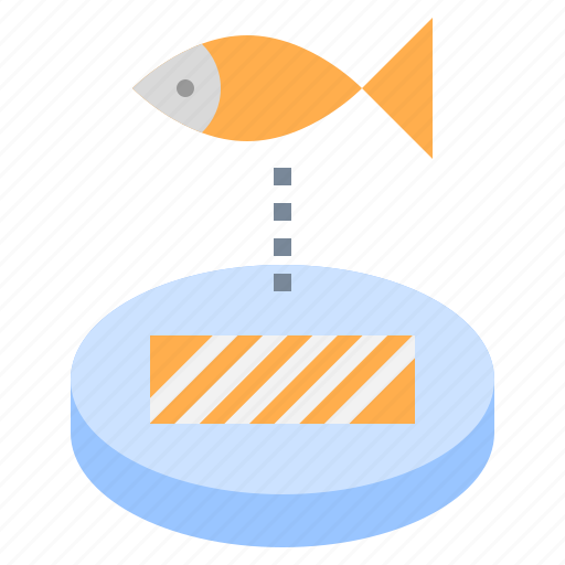 Food, laboratory, artificial, synthetic, salmon, genetic, modification icon - Download on Iconfinder