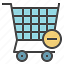 cart, item, minus, remove, shopping 