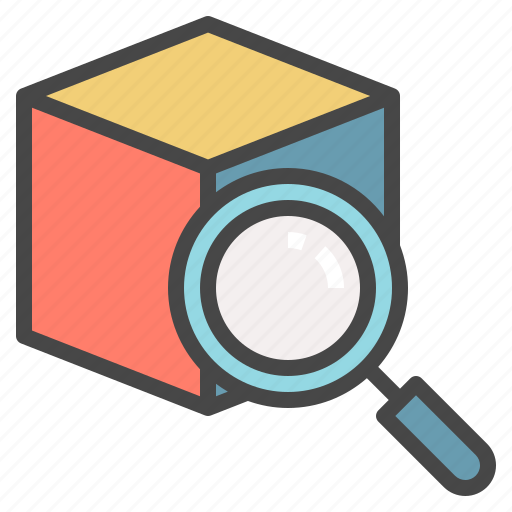 Cube, find, inspect, item, look, search icon - Download on Iconfinder
