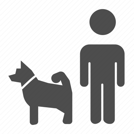 Dog, pet, animal, walk, human, friend icon - Download on Iconfinder