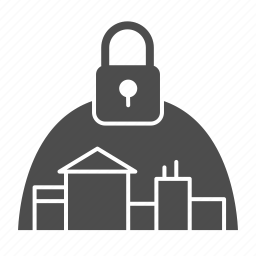 Safety, lock, city, protection, house, shield icon - Download on Iconfinder