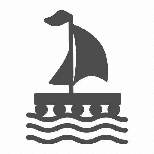 Raft, ship, nautical, float, ancient, wave icon - Download on Iconfinder