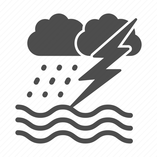 Storm, wave, sea, ocean, lightning, rain icon - Download on Iconfinder