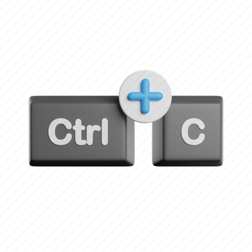 Copy, shortcut, duplicate, keyboard, file, type 3D illustration - Download on Iconfinder