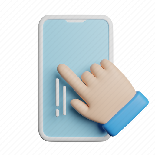 Scroll, phone, front, communication, hand, gesture, smartphone 3D illustration - Download on Iconfinder