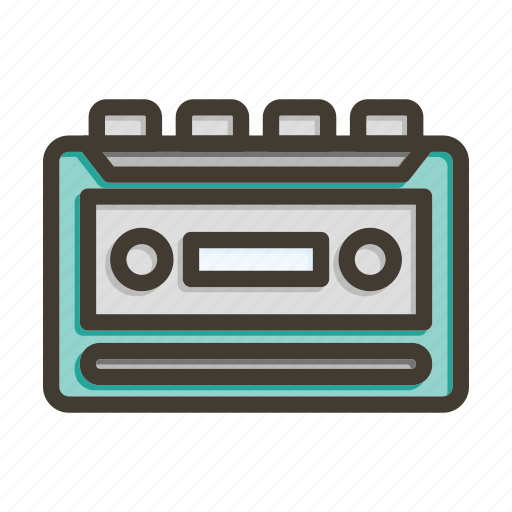 Cassette recorder, cassette player, boombox, tape recorder, player icon - Download on Iconfinder