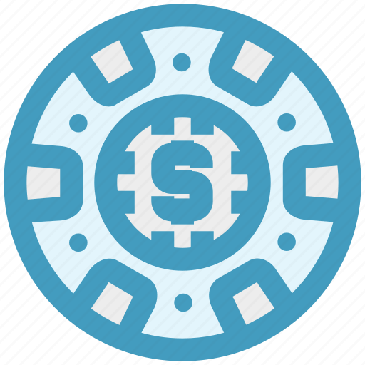 Casino chip, casino dollar chip, dollar sign, gambling, game icon - Download on Iconfinder