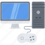 computer, fun, game, gamepad, monitor, party, video 