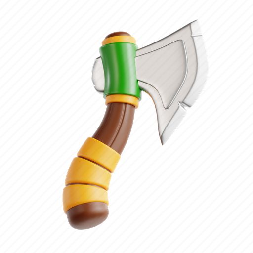 Axe, weapon, tool, game asset, game, asset, video game 3D illustration - Download on Iconfinder