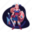 valkyrie, character, female, warrior, swordswoman, fighter, combat 