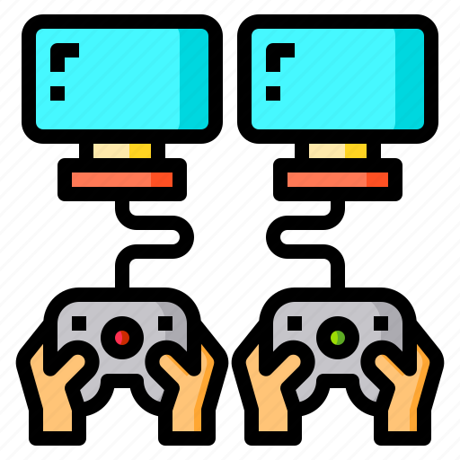 Controller, game, gamepad, hands, monitors, video icon - Download on Iconfinder