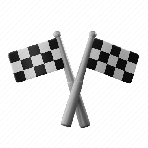 Sport, game, speed, racing flag, racing 3D illustration - Download on Iconfinder