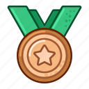 medal, bronze, award, badge, game