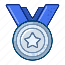 medal, silver, award, badge, game