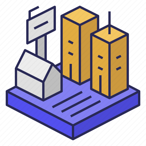 Land, city, urban, buildings, land exchange, isometric city, real estate icon - Download on Iconfinder