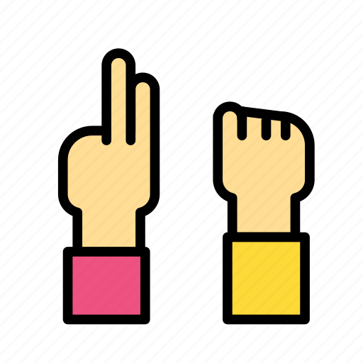Entertainment, freetime, gesture, hand, paper, rock, scissors icon - Download on Iconfinder