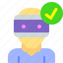 avatar, checkmark, glasses, user, virtual