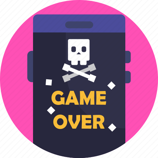 Phone gaming, gaming, game over, video, console gaming, video games icon - Download on Iconfinder