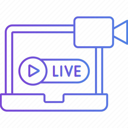 Live streaming, online broadcast, real-time video, stream chat, live gameplay icon - Download on Iconfinder