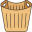 bin, basket, handle, trash, storage 