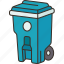 bin, garbage, wheels, disposal, container 