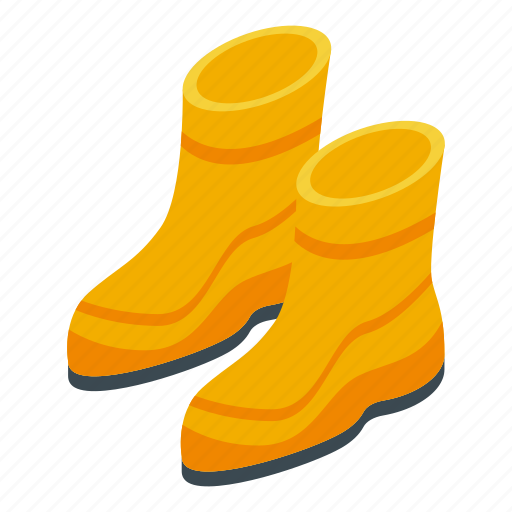 Rubber, boots, isometric icon - Download on Iconfinder