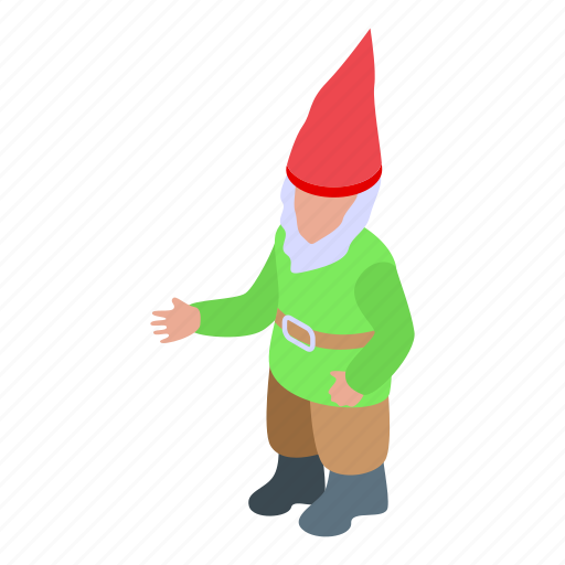 Gnome, green, coat, isometric icon - Download on Iconfinder