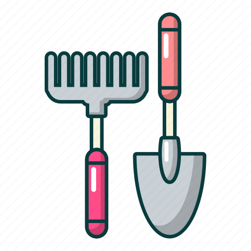 Agricultural, cartoon, construction, hand, rake, scoop, silhouette icon - Download on Iconfinder