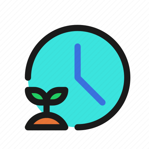 Grow, time, plant, seedling, sprout, shoot, gardening icon - Download on Iconfinder