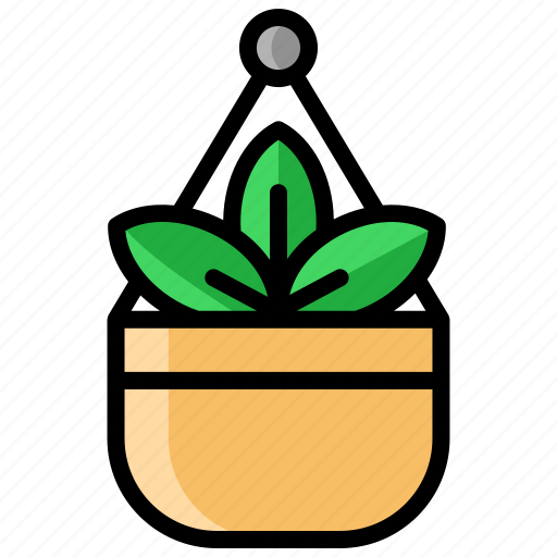 Gardening, hanging pot, garden, plant, pot, decoration icon - Download on Iconfinder