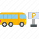 bus, parking, station, police, public, stop, icon