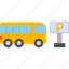 bus, parking, station, police, public, stop, icon 