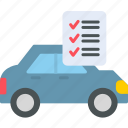 car, checklist, auto, check, document, list, machine, service, icon