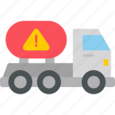 caution, truck, warning, shipping, icon
