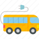electric, bus, ev, transport, vehicle, icon